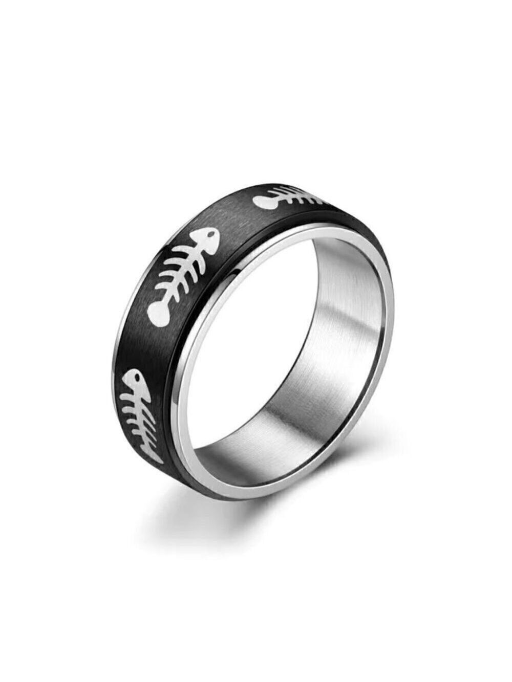 Spinner Fidget Ring Fish Skeleton #1152 - Picture 4 of 6